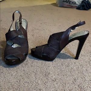 Brown platform heel